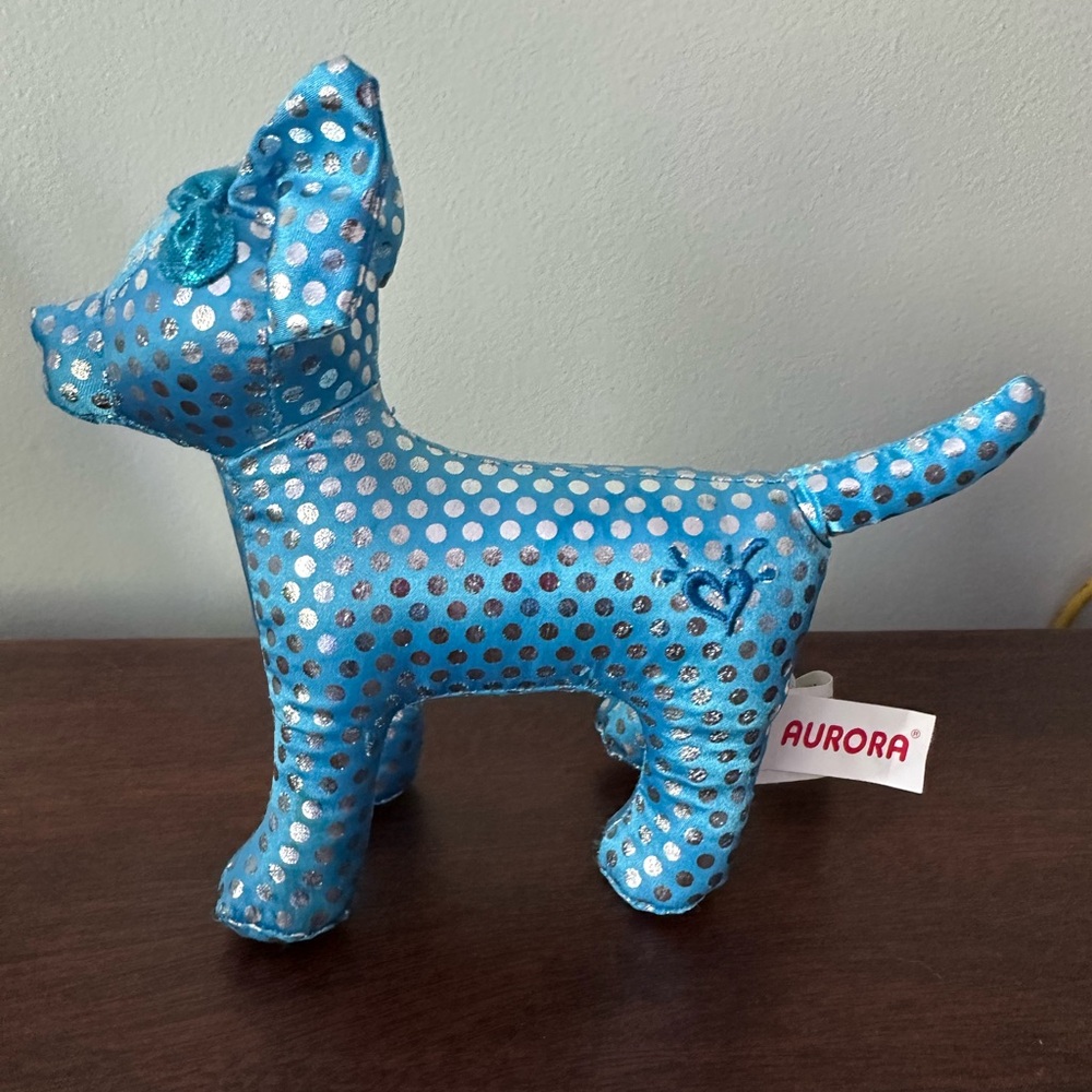 Blue Polka Dot Dog Plush